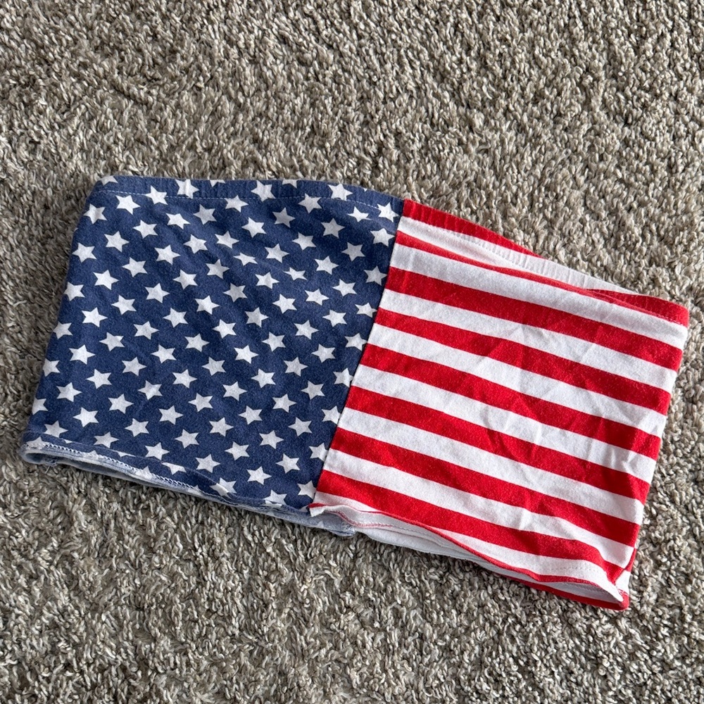 American Flag Patterned Bandeau Top